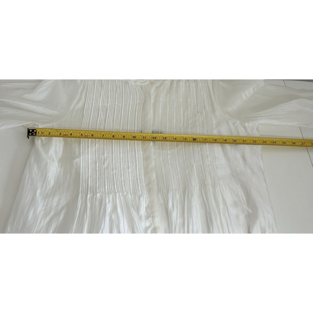 NWT Banana Republic Pleated Organza Midi Dress XL White Tencel Pintuck Romantic - Picture 8 of 16